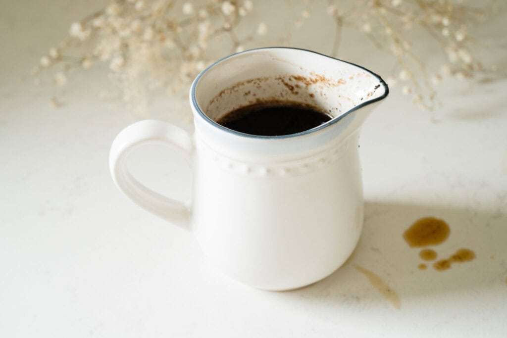 pitcher of brown butter syrup