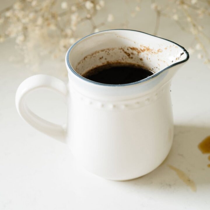 pitcher of brown butter syrup