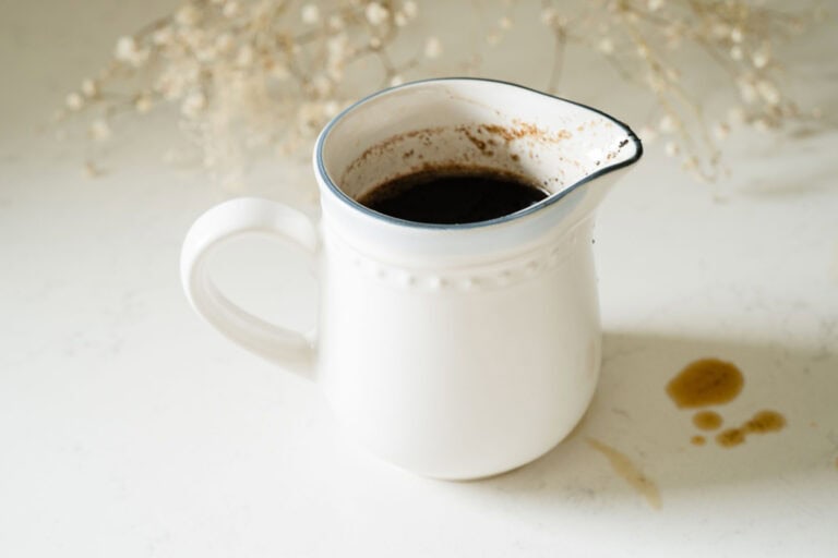 pitcher of brown butter syrup