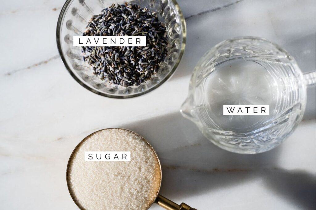 lavender, water and sugar