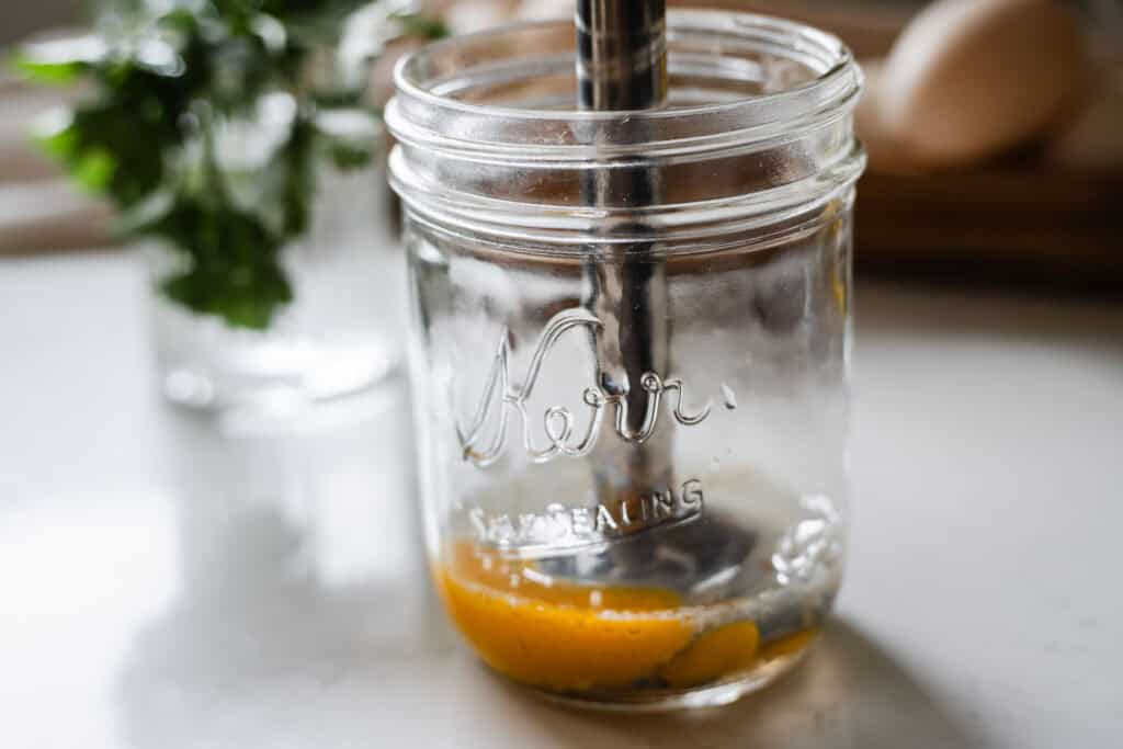 stick blender in the jar