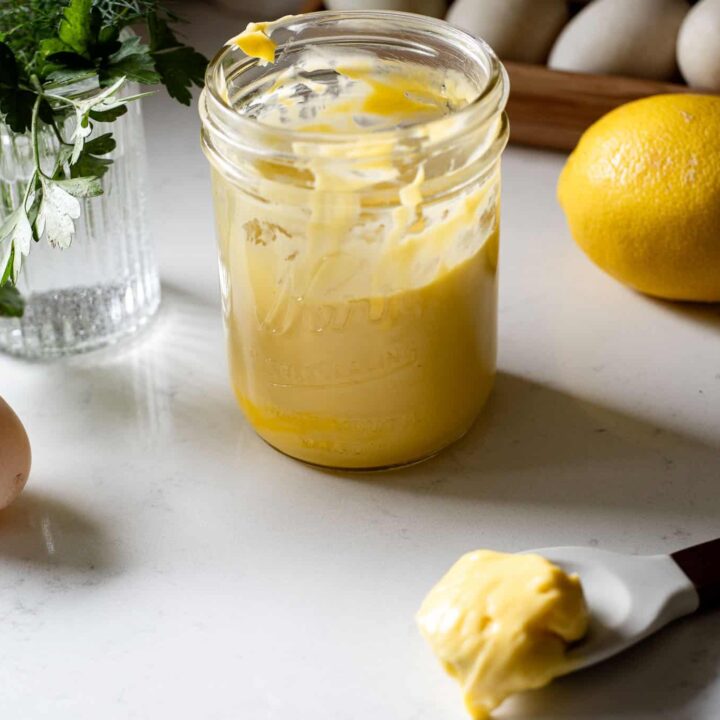 yellow mayo in a jar