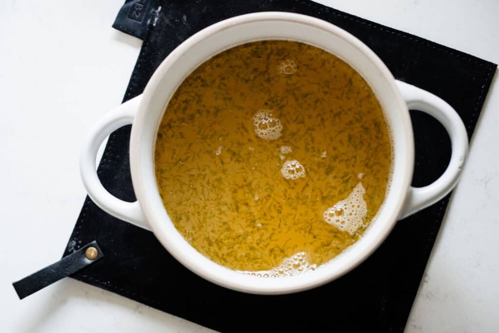 syrup simmered and lime added