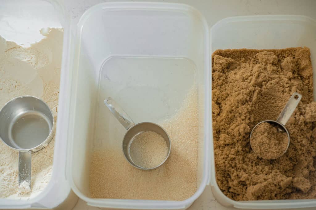 bulk containers with measuring cups inside