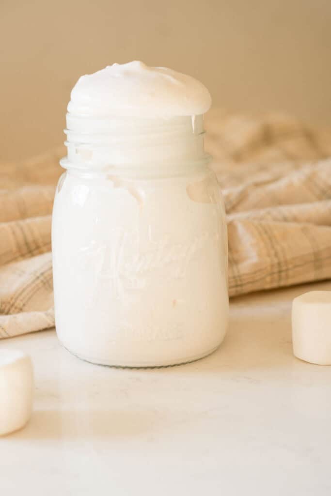jar overflowing with marshmallow fluff