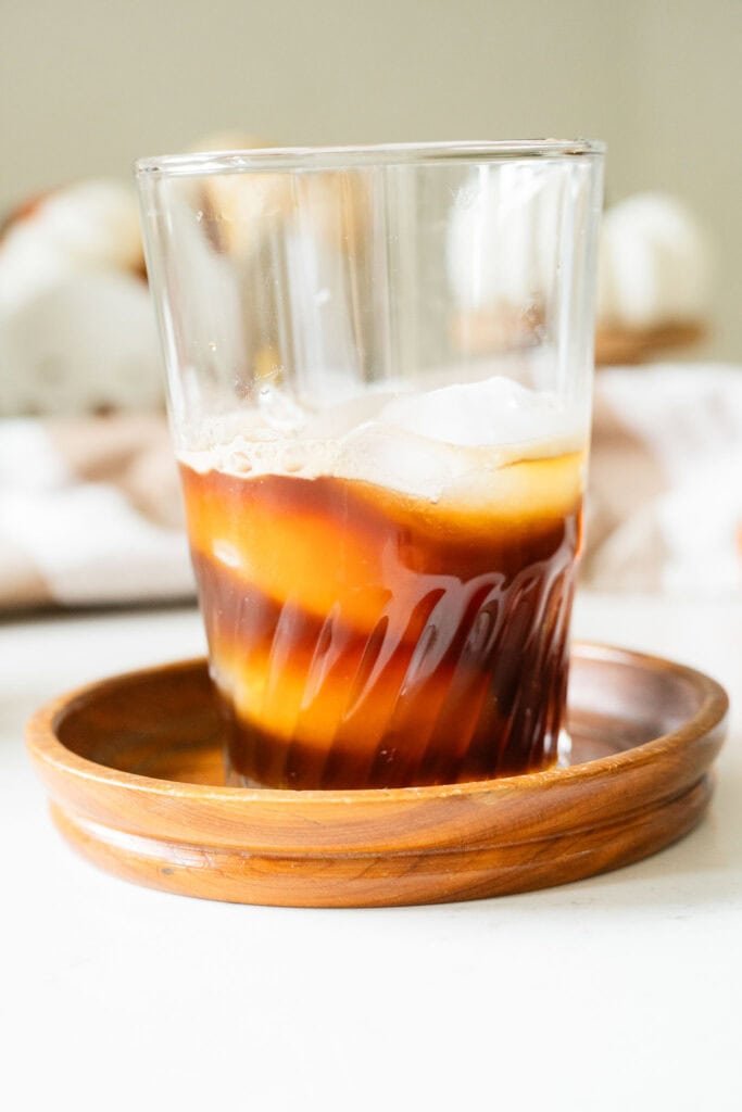 espresso poured over ice