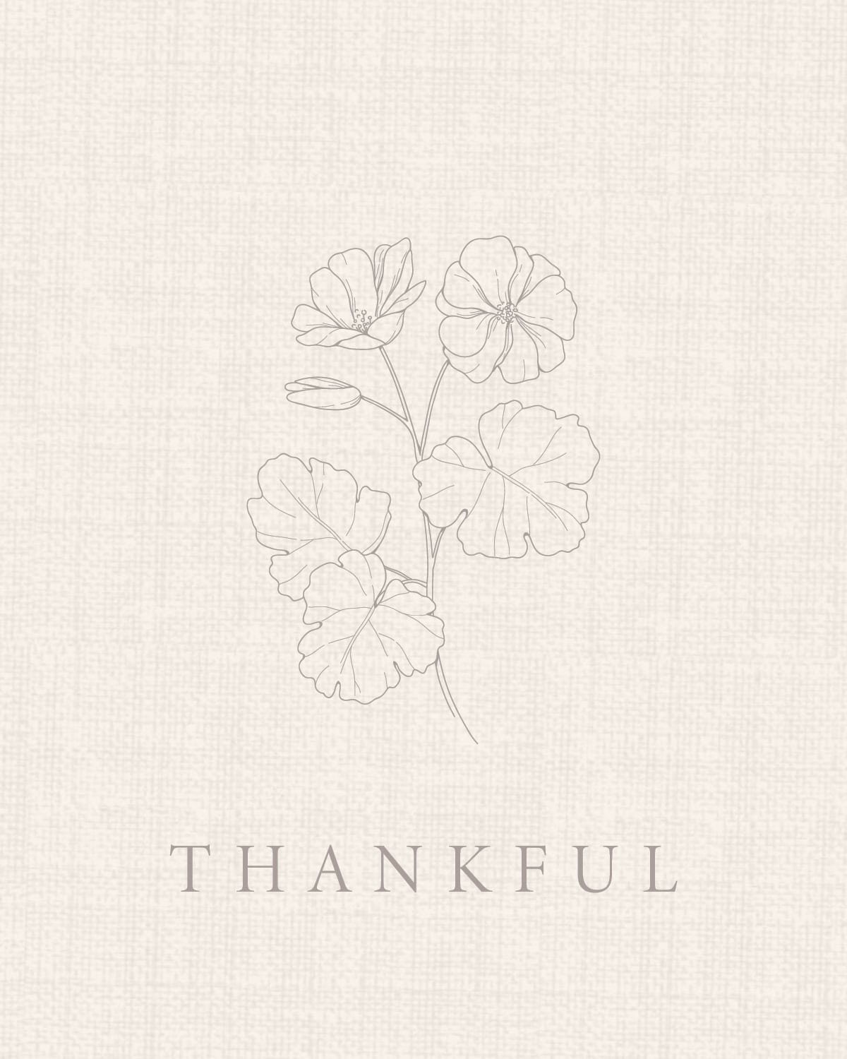 floral art with thankful