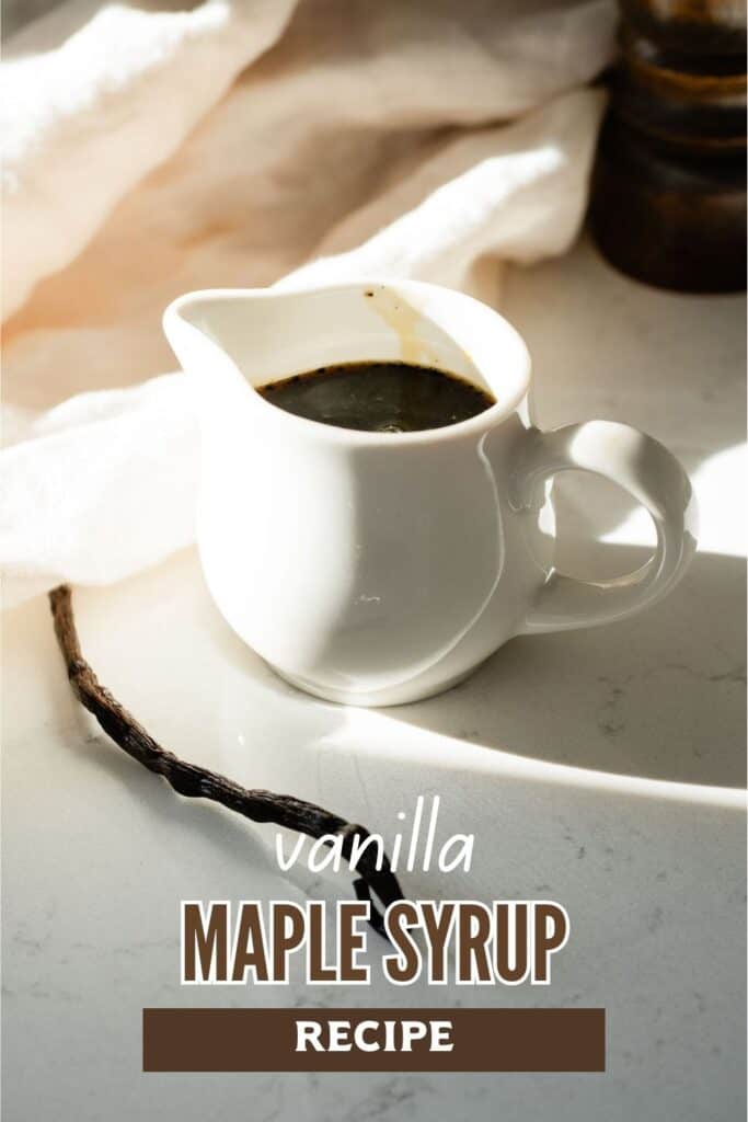 syrup in a white pitcher