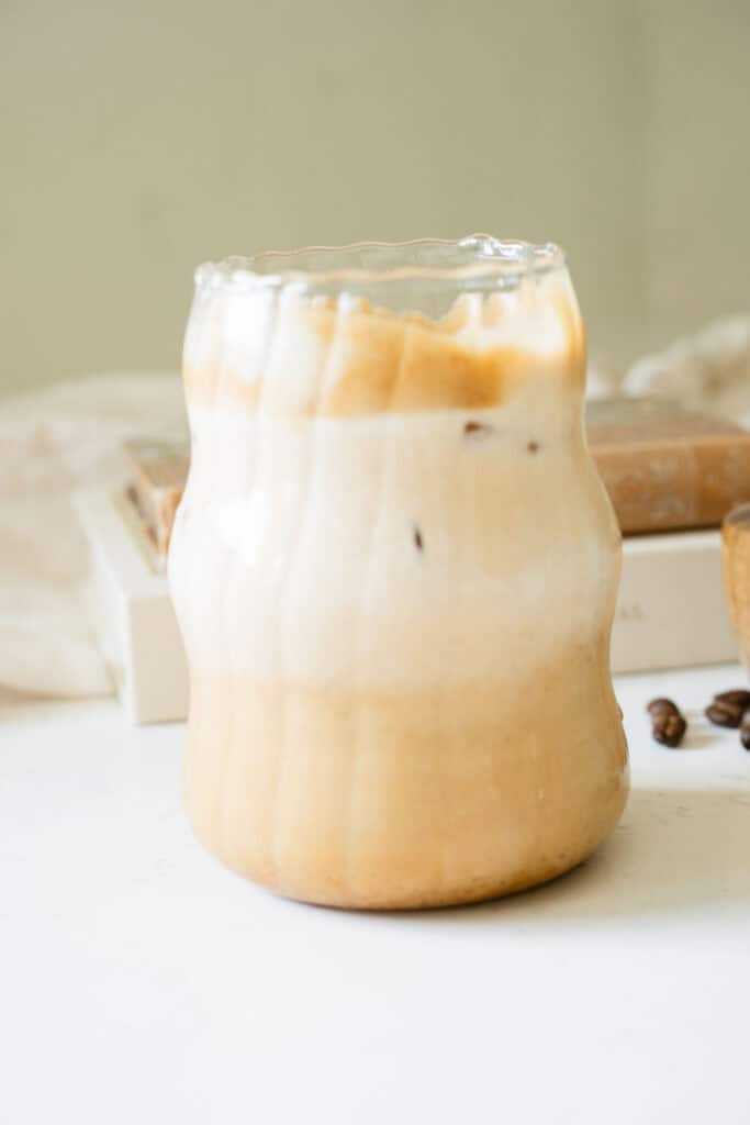 iced latte in a glass