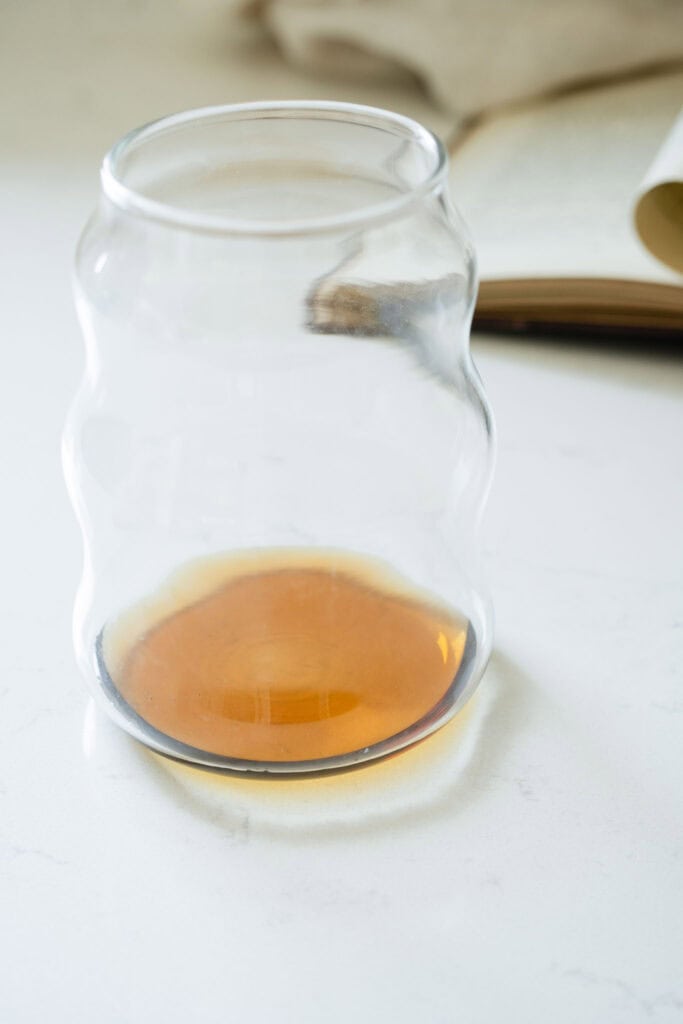 maple syrup in a glass