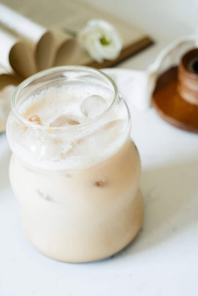 iced latte in a glass