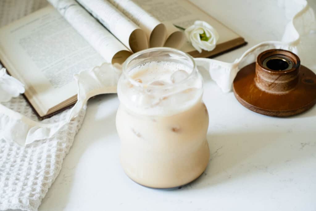 iced latte with a cocktail smoker