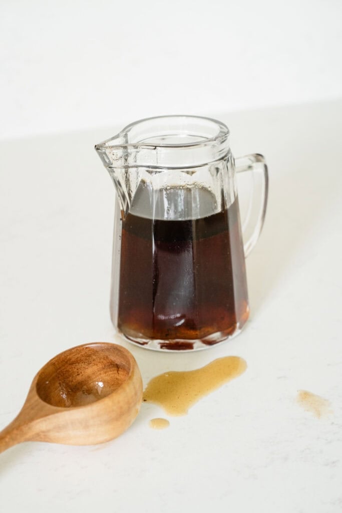spilled syrup in a jar