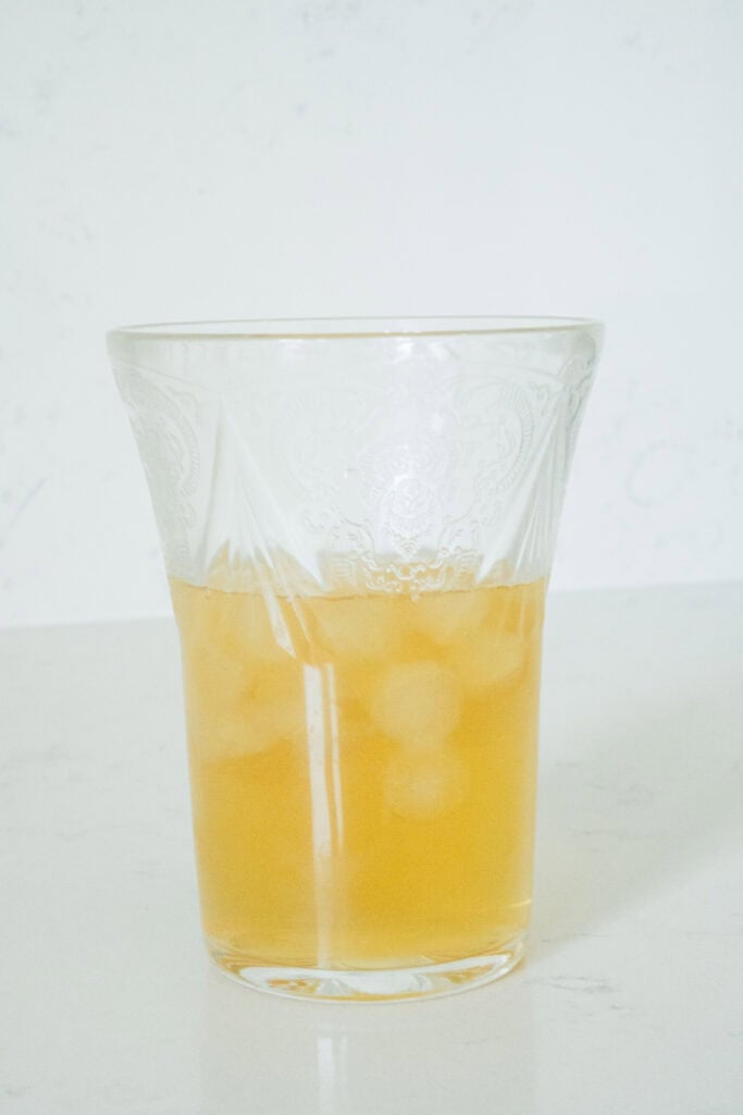 glass half full with apple cider