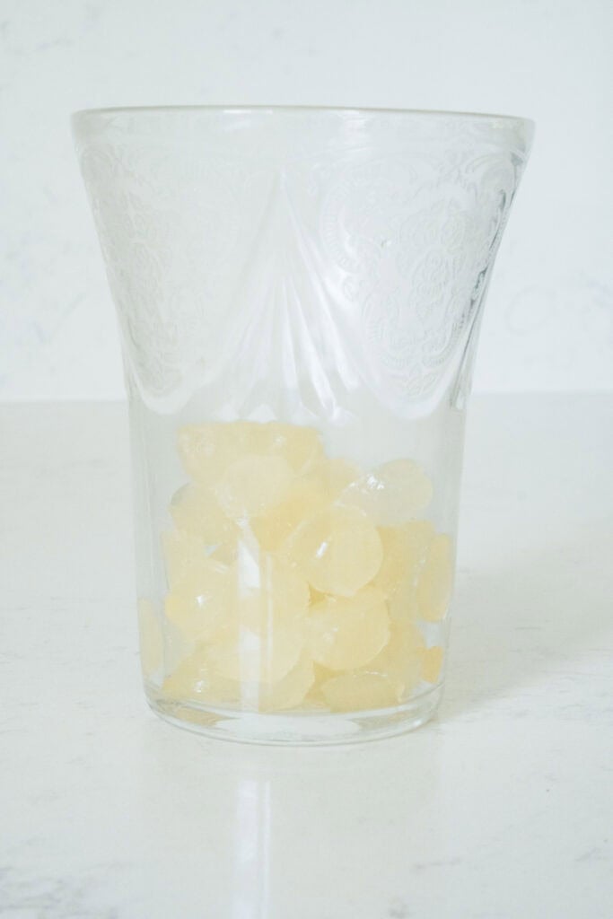 apple cider ice cubes in a glass